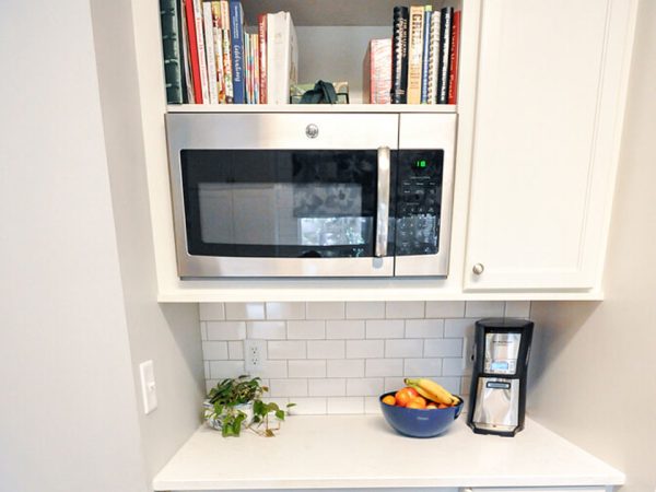 Custom Cabinet Storage Beside Stone Countertops