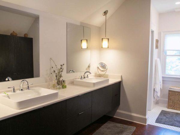 Modern Floating Double Vanity Bathroom