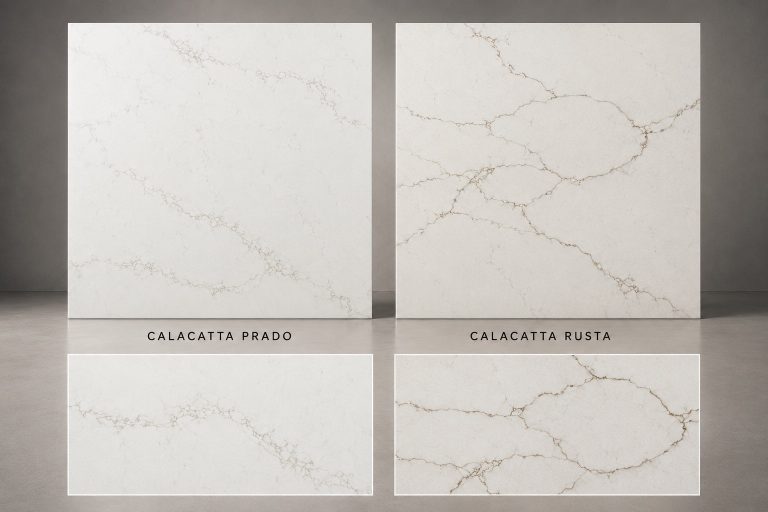 Calacatta Prado vs. Calacatta Rusta Quartz: A Side-by-Side Buyer’s Guide